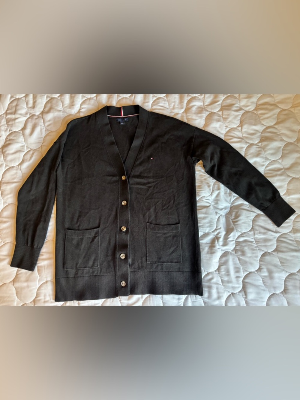 Tommy Hilfiger cardigan medium black 100% cotton